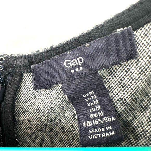 Gap size medium sleeveless a line dress hidden rear zip black white print - Picture 5 of 5